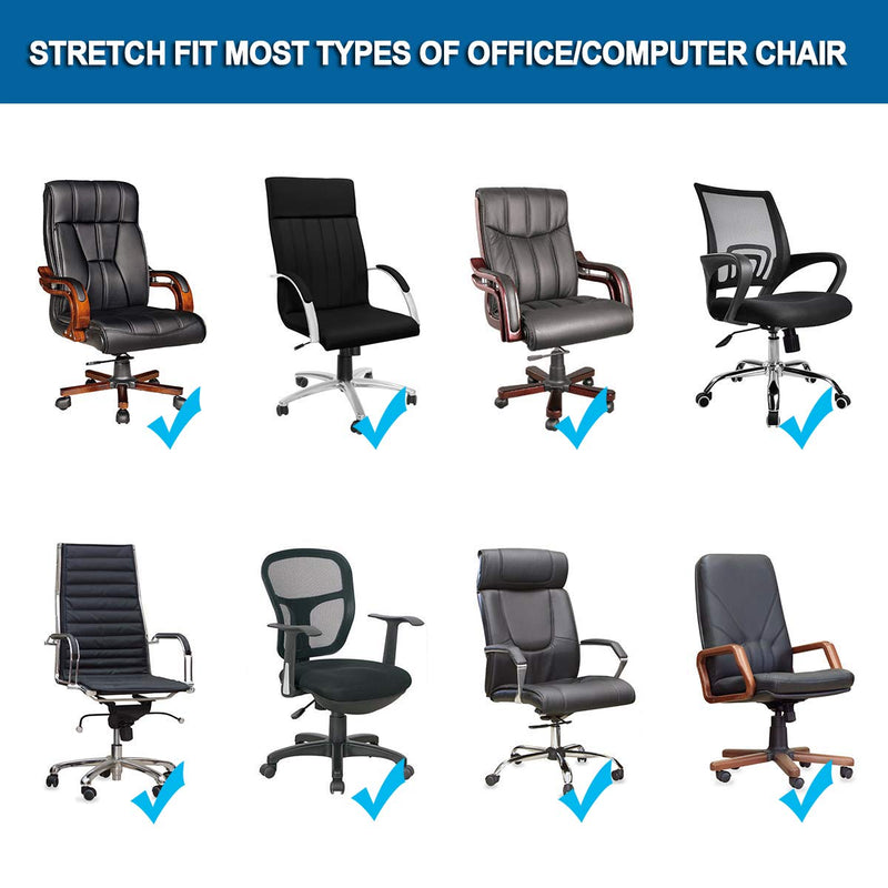 [Australia - AusPower] - WOMACO Printed Office Chair Covers, Stretch Computer Chair Cover Universal Boss Chair Covers Modern Simplism Style High Back Chair Slipcover - Peony, Large 