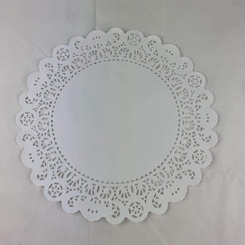 [Australia - AusPower] - Worlds 50 Pack Round White Normandy paper Doilies Lace Paper Doiles 12"Inch 