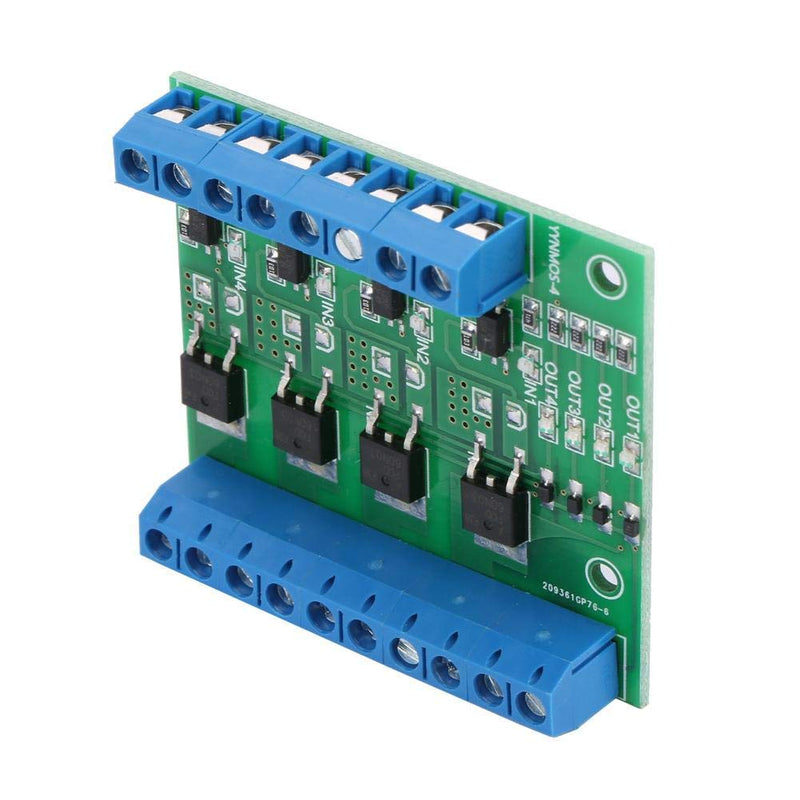 [Australia - AusPower] - Hilitand MOS FET PWM 3-20V to 3.7-27VDC 10A 4-Channel Driver Module PLC Amplifier Circuit Board 