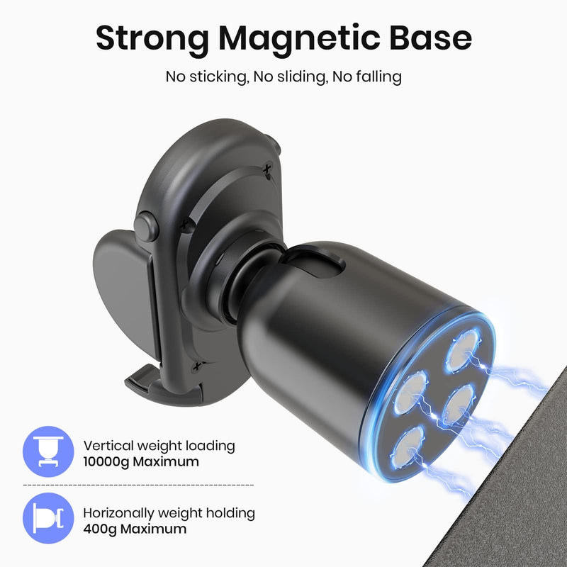 [Australia - AusPower] - MiiKARE Gym Accessory Magnetic Phone Holder for Videos, Universal Hands-Free Magnetic Phone Mount for Gym with 360 Degree Angle Adjustable, Home Gym Essentials Phone Mount for Women an Men-Black Black 