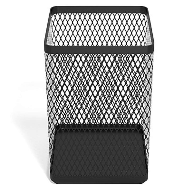 [Australia - AusPower] - 1InTheOffice Pencil Cups for Desk, Jumbo Pencil Holder, Stackable Wire Mesh Jumbo Pencil Holder, Matte Black 2 pack 