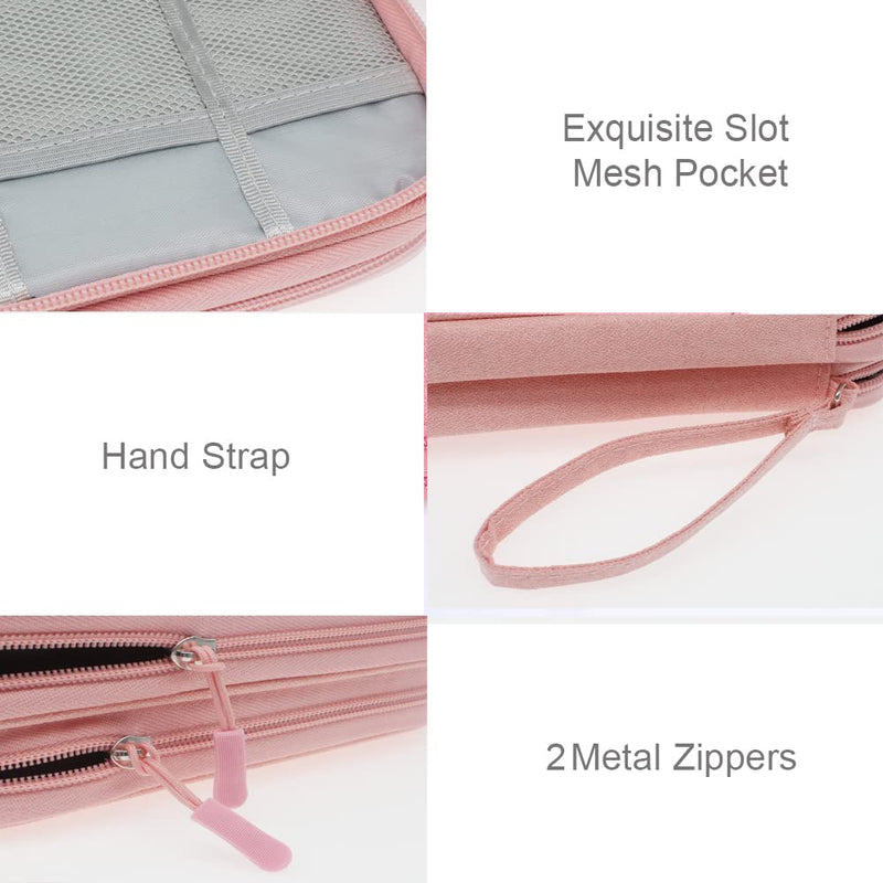 [Australia - AusPower] - DDgro Electronics Organizer for Woman Travel Hard Drive Cables Cords Powerbank Packing Case Tech Accessories Pouch (Small, Pink) Small 
