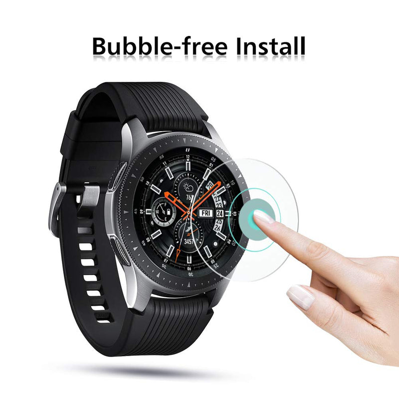 [Australia - AusPower] - OMOTON Tempered Glass Screen Protector Compatible Samsung Galaxy Watch 46mm (2018) & Gear S3 [3 Pack] 