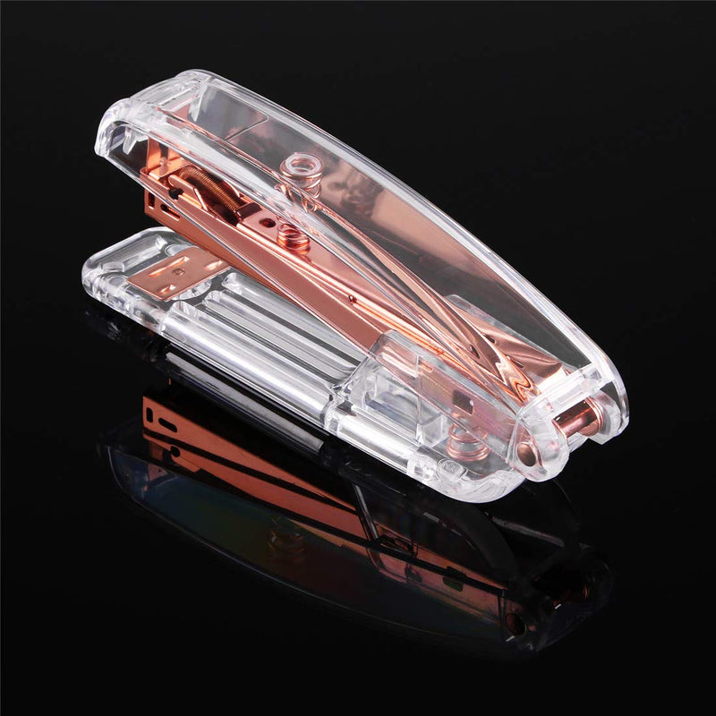 [Australia - AusPower] - ALSISK Desk Accessory Kit,Acrylic Stapler Set, Tape Dispenser, Staple Remover with 1000pcs 26/6 Staples -Rose Gold 