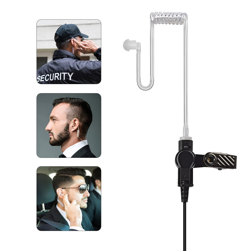 [Australia - AusPower] - 2.5mm Receiver and Listen Only Surveillance Headset Clear Acoustic Earpiece with One Pair Medium Earmolds for Two-Way Radios, Transceivers and Radio Speaker Mics Jacks 