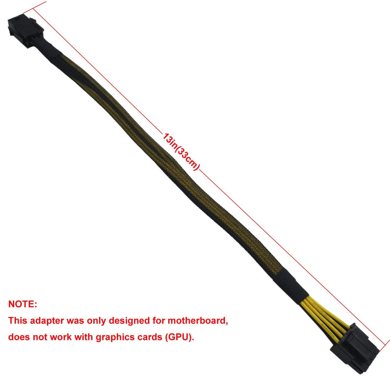 [Australia - AusPower] - COMeap 6 Pin Female to CPU 8 pin (4+4 Detachable) Male EPS-12V Adapter Converter Sleeved Cable 13-inch(33cm) 