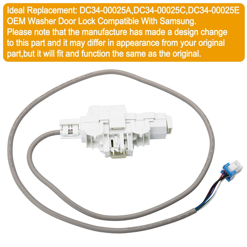 [Australia - AusPower] - OEM DC34-00025E Washer Door Lock by SupHomie - Compatible with Samsung Replaces DC34-00025A, DC34-00025C, AP6037187, PS11771585 