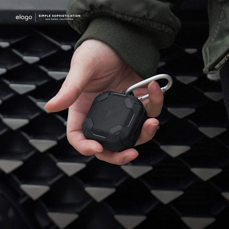 [Australia - AusPower] - elago Armor Case Compatible with Samsung Galaxy Buds 2 Pro Case (2022) / Galaxy Buds 2 Case (2021) / Galaxy Buds Pro Case (2021) / Galaxy Buds Live Case (2020) [US Patent Registered] [Black] Black 