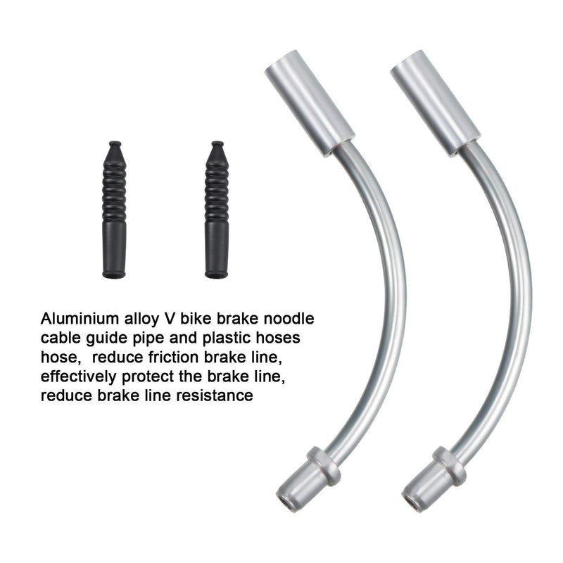 [Australia - AusPower] - Bike Brake Cable Housing Kit Includes 1 Set Bicycle Brake Line, 2 Pieces V Bike Brake Noodle Cable Guide Pipe and 2 Pieces Plastic Hoses for Road Mountain Bicycle Cycling (Black Brake Line) Black Brake Line 
