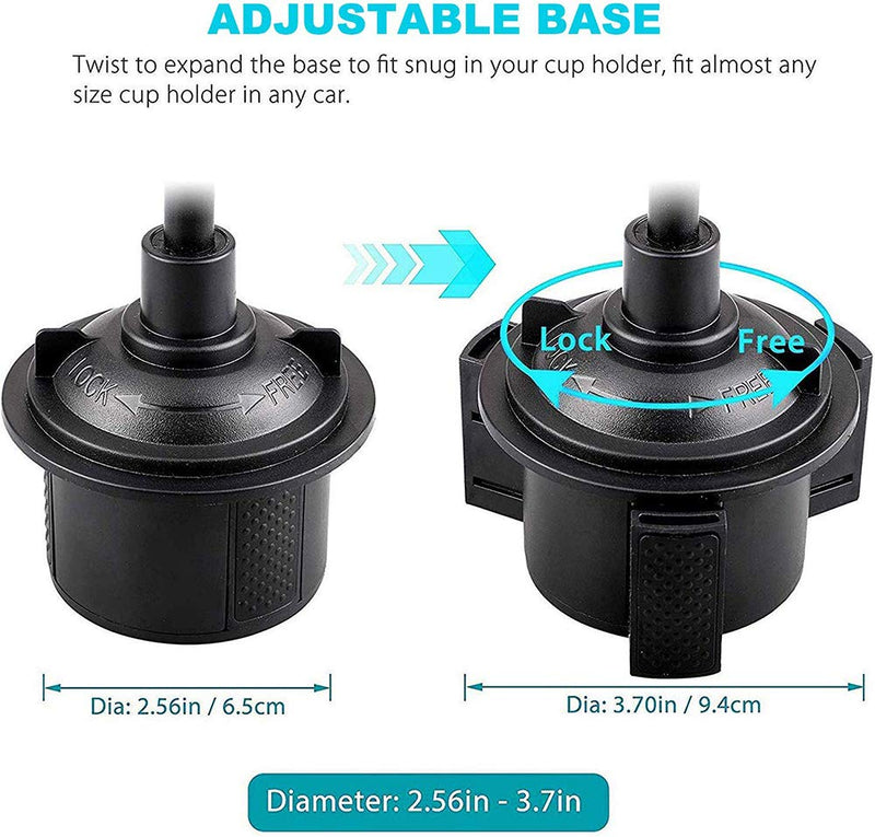 [Australia - AusPower] - Emoly Car Cup Holder Phone Mount with Longer Neck and 360 Rotatable Cradle for Cell Phone iPhone11/Pro/Xs/Max/X/XR/8/8 Plus,Samsung Note10/S10/S9/S8 