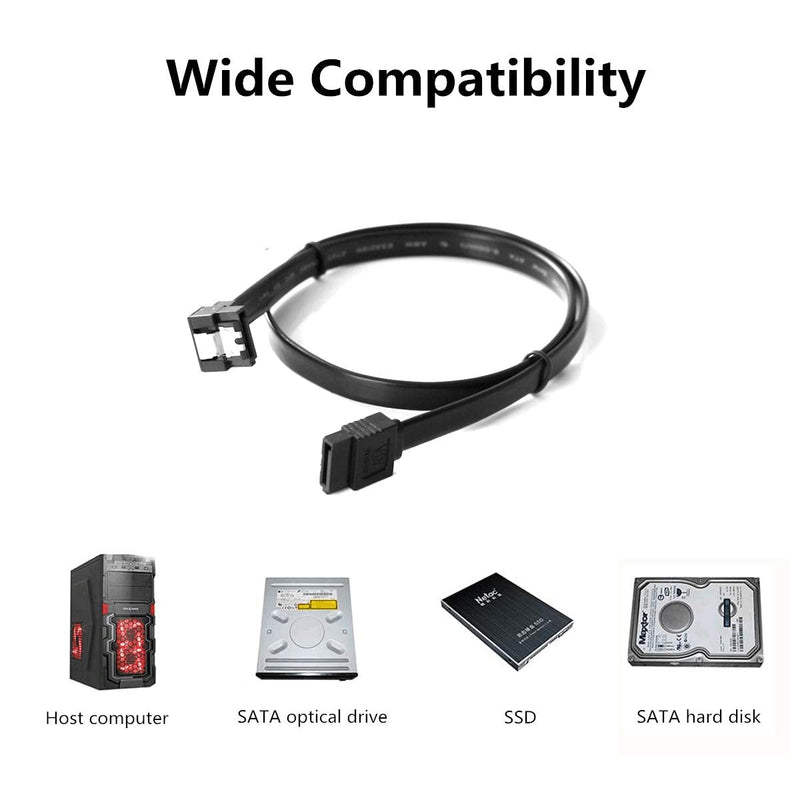[Australia - AusPower] - ELIATER 6 Pack 90 Degree Right-Angle SATA III Cable 6.0 Gbps HDD SDD Data Cable with Locking Latch for SATA HDD, SSD, CD Driver, CD Writer, 16-Inch 