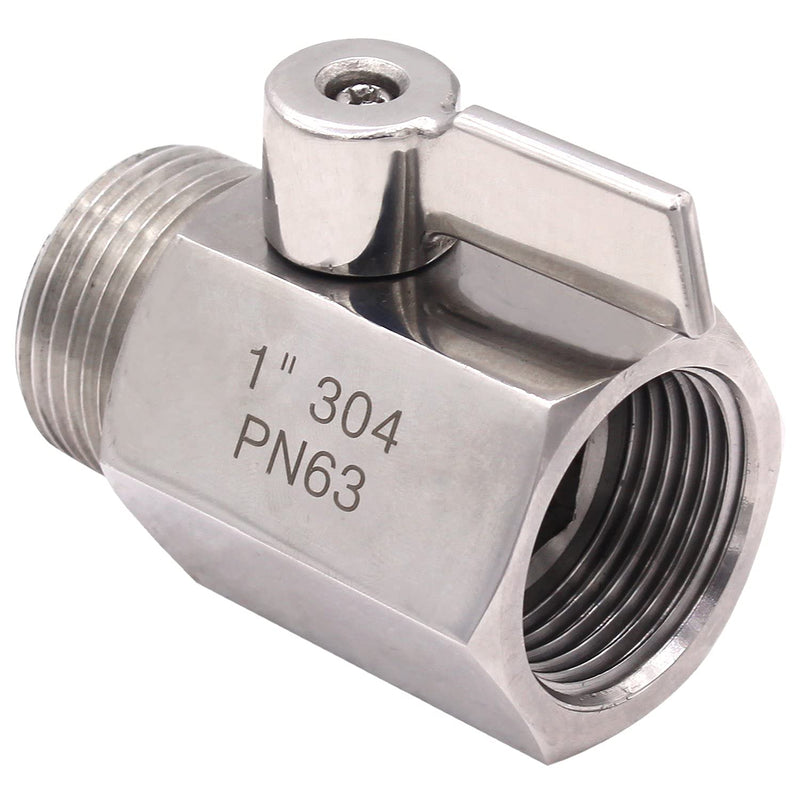 [Australia - AusPower] - DERNORD 1 inch Stainless Mini Ball Valve NPT Female x Male Thread SUS304 Pack of 1 