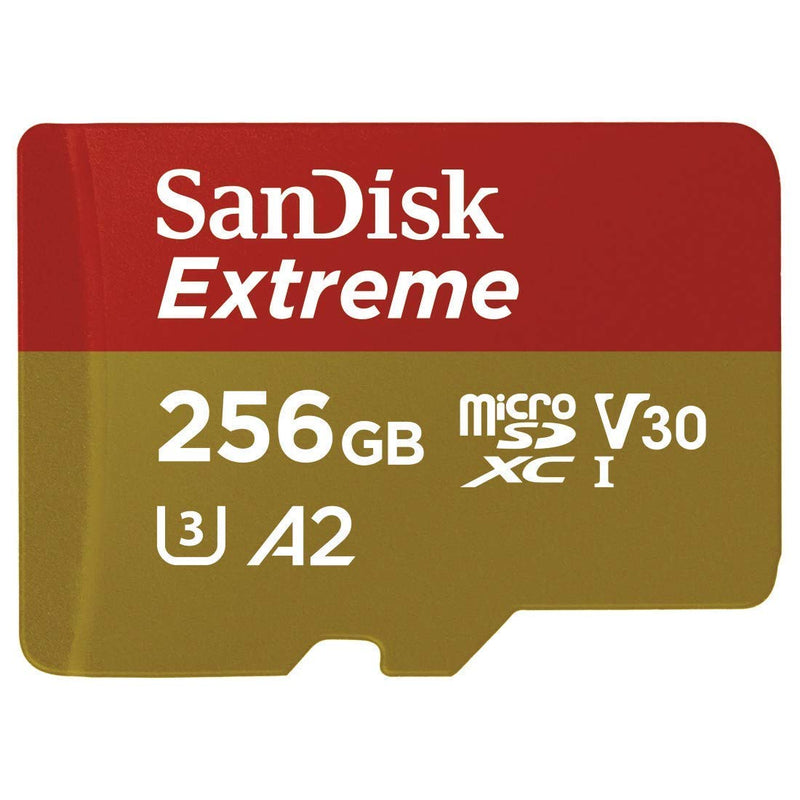 [Australia - AusPower] - SanDisk Extreme 256GB V30 A2 MicroSDXC Memory Card for DJI Works with Mavic Air 2 Drone 4K 8K Bundle with (1) Everything But Stromboli MicroSD Reader Class 10 256GB 