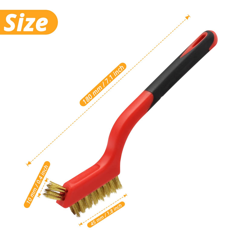 [Australia - AusPower] - DEFUTAY Wire Brush, Mini Stainless Steel Wire Nylon Cleaner,Double-Sided Brush for Rust, Dirt, Paint Scrubbing,Deep Cleaning Tool(7 inch,3 PCS） 