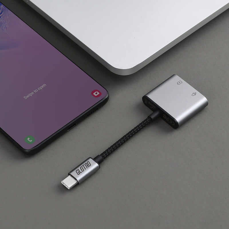 [Australia - AusPower] - Glotao USB C to 3.5mm Headphone and Charger Adapter, 2-in-1 USB C to AUX Mic Jack with USB C PD 30W Fast Charging,Compatible with Pixel 5/3/4 XL, Samsung Galaxy Note 20 S21 Ultra S21+ S20 FE (Black) 4 