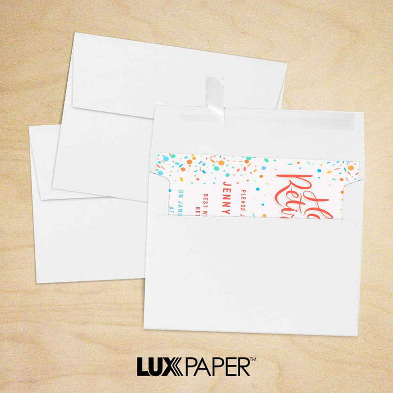 [Australia - AusPower] - LUXPAPER A7 Invitation Envelopes for 5 x 7 Cards in 80 lb. Bright White, Printable Envelopes for Invitations, w/Peel and Press Seal, 50 Pack, Envelope Size 5 1/4 x 7 1/4 (White) 50 Qty. 80lb. White 