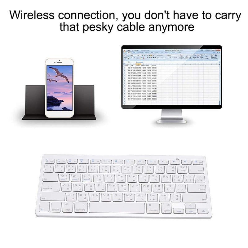 [Australia - AusPower] - Multi-Functional Ultra Slim Bluetooth Thai Wireless Bluetooth Keyboard,Ultra-Thin Floating Button 78-Key Design with Replaceable Battery,Professional Customization,for iOS/Mac/Android/Windows 