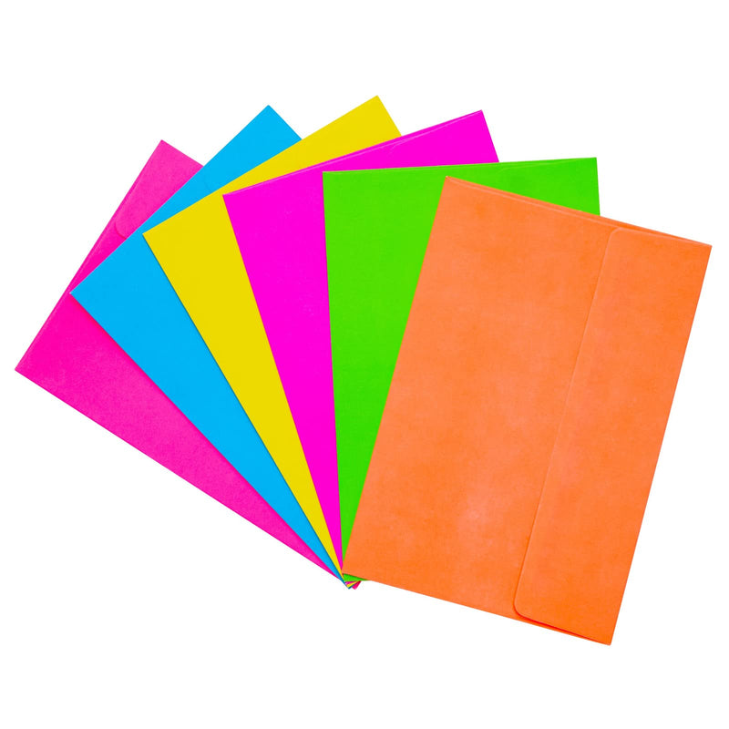 [Australia - AusPower] - 112 Pack Colorful Neon A4 Envelopes with Square Flap, Bulk for Invitations, Birthdays, Baby Showers, Greeting Cards (4x6 In) 