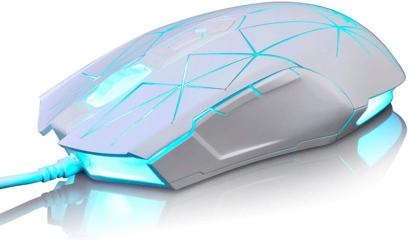 [Australia - AusPower] - RGB Lightweight Gaming Mouse, Programmable 7 Buttons, Ergonomic LED Backlit USB Gamer Mice Computer Laptop PC, for Windows Mac OS Linux, Pink (Star White) star white 