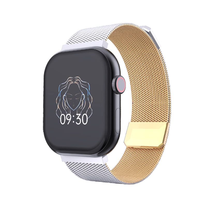 [Australia - AusPower] - Milanese strap Compatible with Apple Watch Band 38/40mm 42/44mm Adjustable Double-Sided Strap & Rotating Connectors Two color Magnetic Wristband For Apple Watch Band women iWatch 6 5 4 3 2 1 SE silver,gold 