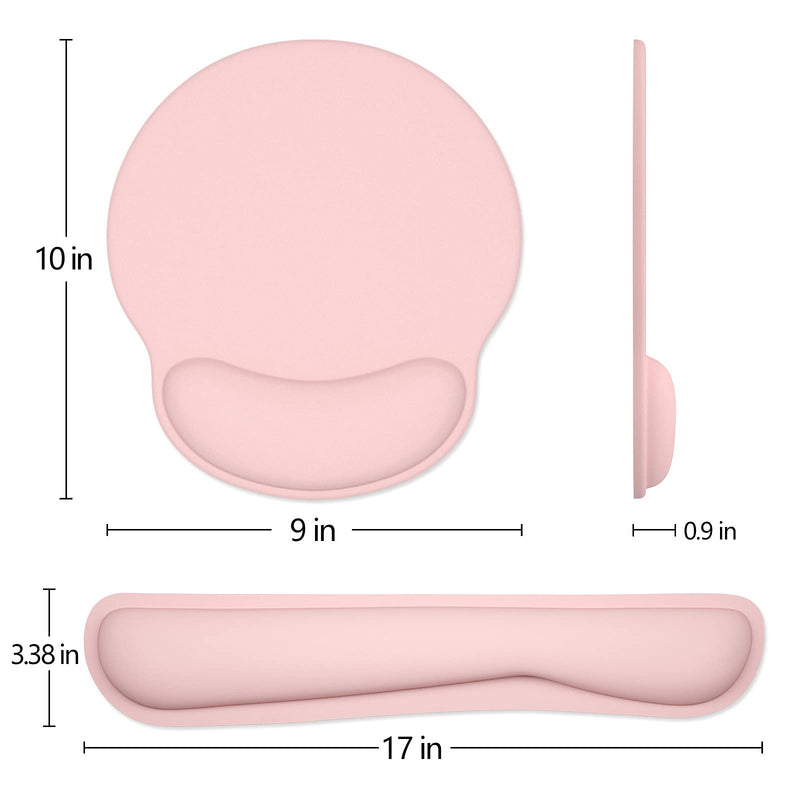 [Australia - AusPower] - Dapesuom Keyboard Wrist Rest and Mouse Pad with Wrist Support, Memory Foam Wrist Rests for Keyboard and Mouse Set, Ergonomic Wrist Pad with Non Slip Base for Easy Typing and Pain Relief, (HSTZ-Pink) Pink 