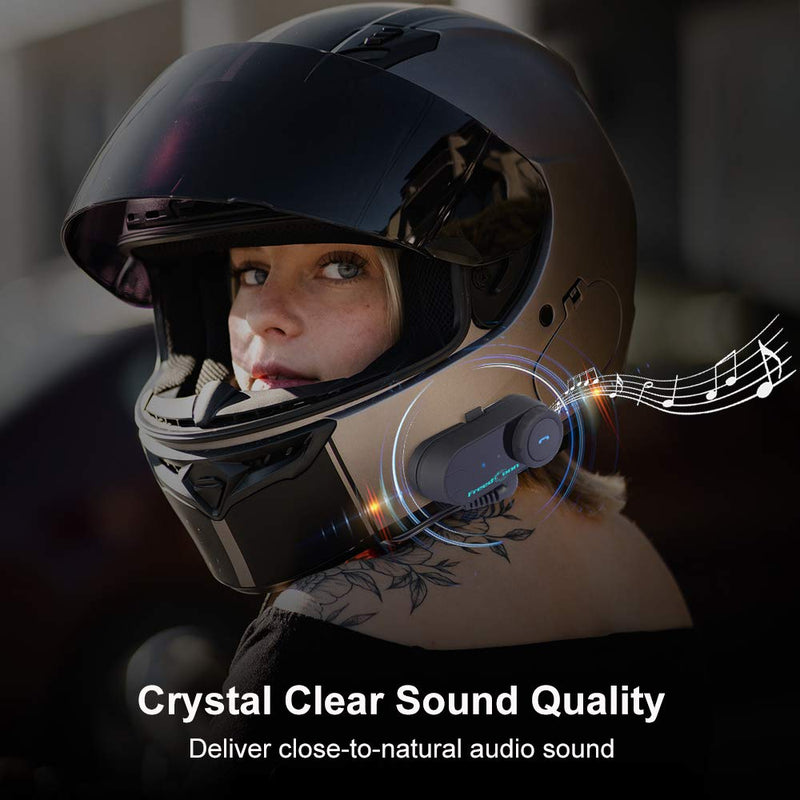 [Australia - AusPower] - Motorcycle Communication System,FreedConn T-COMVB Helmet Bluetooth Headset Intercom with Soft Corded Microphone for Motorbike Skiing (Range-800M/2-3Riders Pairing/Black) 1 Pack Soft Mic 