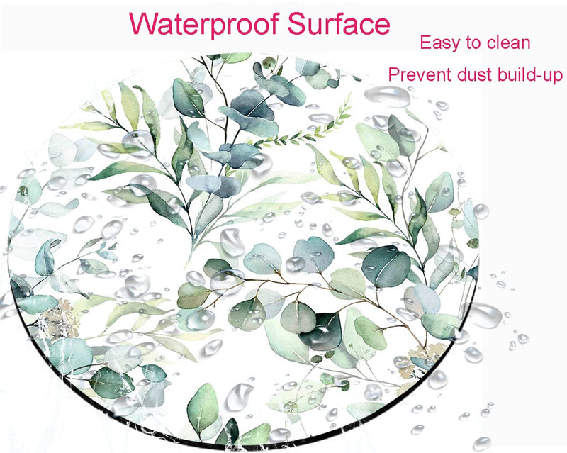 [Australia - AusPower] - Armanza Mouse Pad, Cute Mousepad with Design, Round Grass Leaves Mouse Mat, Small Non-Slip Rubber Gaming Mouse Pads, Office Home Personalized Mouse Pad 13 Green Grass 