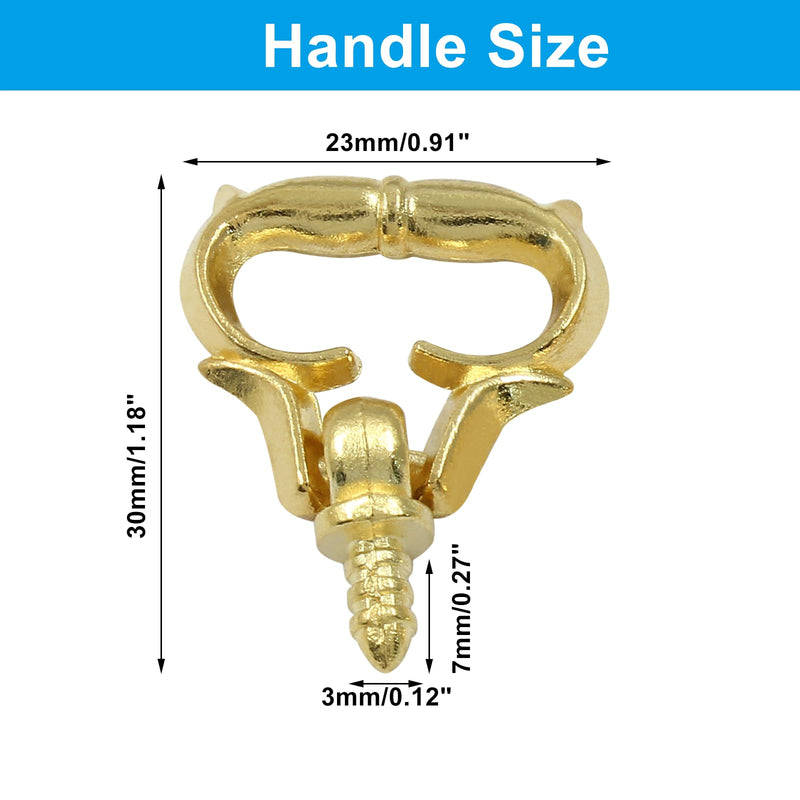 [Australia - AusPower] - Piutouyar 20 Pcs Mini Pull Handles, Gold Cabinet Handles, Self-Tapping Screws Knobs, Metal Small Drawer Pulls for Jewelry Box Cupboard Wardrobe Dresser Furniture Hardware Decorative Knobs 