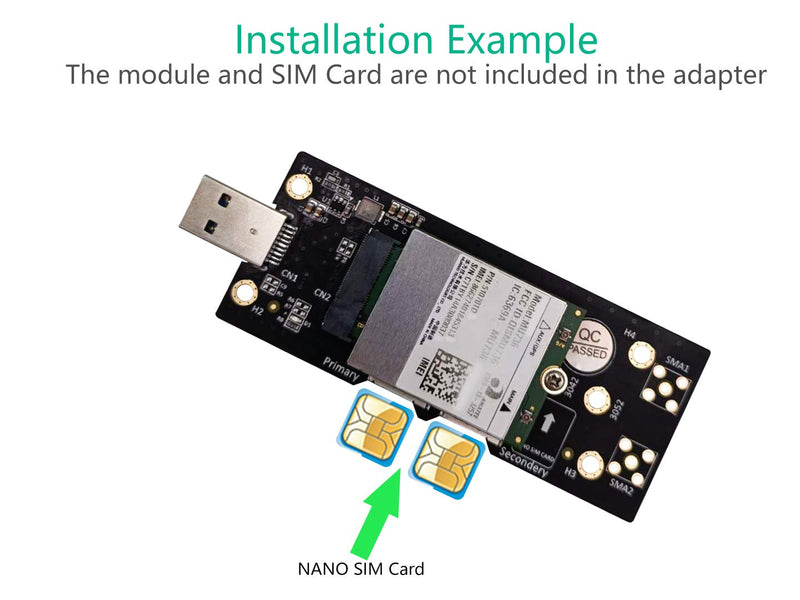 [Australia - AusPower] - HLT NGFF(M.2) to USB 3.0 Adapter with Dual Nano SIM Card Slot for 3G/4G/5G Module 