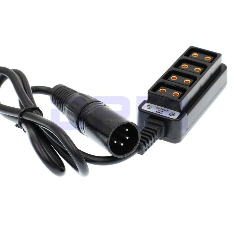 [Australia - AusPower] - DRRI 4Pin XLR to 4 Port Dtap Female Hub Cable for Anton Bauer Battery/RED ARRI Camera 4port-4XLR 