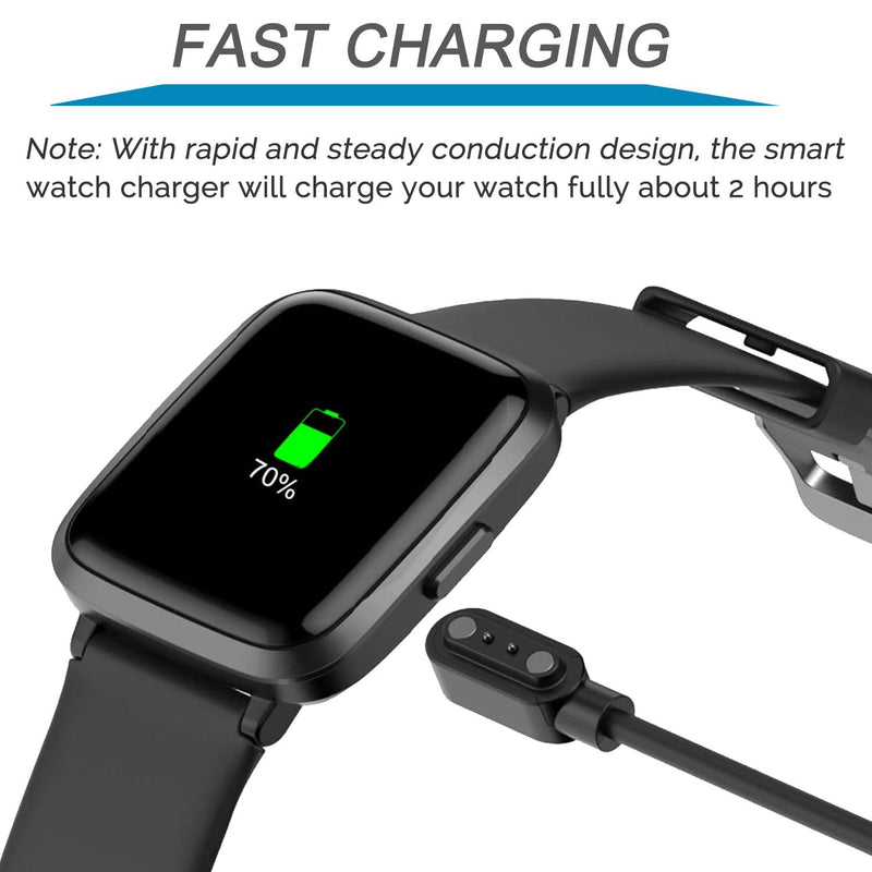 [Australia - AusPower] - Smart Watch Charger Magnetic Compatible with YAMAY Willful Letsfit Letscom, Magnetic USB Charging Cable for Umidigi Uwatch 3S 3 2 2S Urun smartwatch (Black) Black 