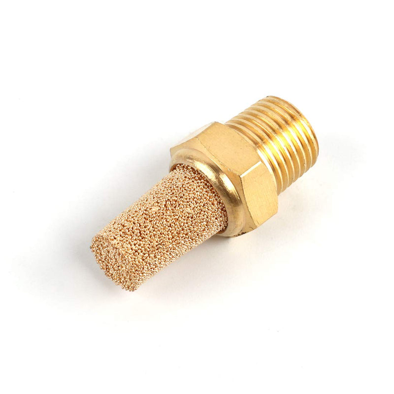 [Australia - AusPower] - SNS PST-N01 Male Thread 1/8 NPT Brass Pneumatic Exhaust Muffler Silencer 10 PCS Per Pack 