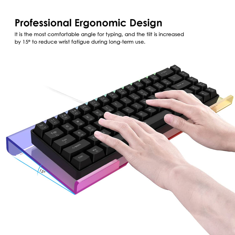 [Australia - AusPower] - Clear 366 Kinds RGB Acrylic Tilted Computer Keyboard Holder,PC Keyboard Stand Tray Holder for Easy Ergonomic Typing and Working at Home and Office Upgraded Version RGB Chocolate stand 