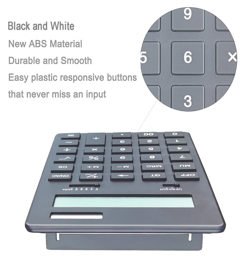 [Australia - AusPower] - Office Calculator,BESTWYA 12 Digit Dual Power Business Handheld Desktop Calculator (Classic Black & White,2 Pieces) Classic Black & White 