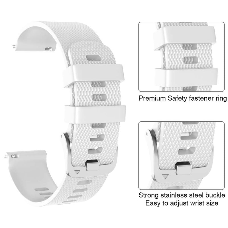 [Australia - AusPower] - NotoCity for Garmin Vivoactive 3 Band, 20mm Quick Release Silicone Replacement Band for Garmin Vivoactive 3/Galaxy Active 2 40/44mm/Samsung Gear Sport/Galaxy Watch 42mm/Garmin Venu(white S) WHITE Small (7.08-8.26") 