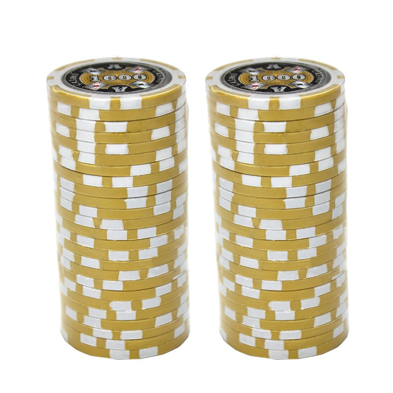[Australia - AusPower] - Brybelly Ace Casino Poker Chip Heavyweight 14-Gram Clay Composite – Pack of 50 $1000 Yellow 