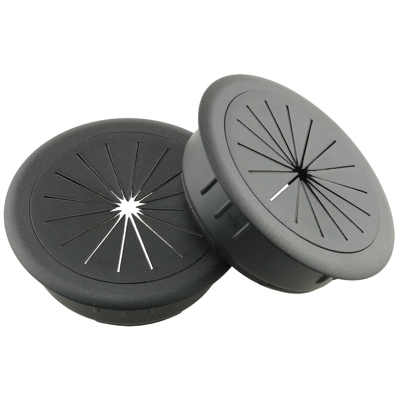 [Australia - AusPower] - HJ Garden 2PCS 60mm Flexible Desk Grommet Desk Cord Grommets Wire Cable Hole Cover for Office PC Desk Cable Cord Cover, Black 