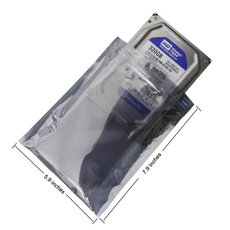 [Australia - AusPower] - 50Pcs Antistatic Resealable Bag 15X20cm/5.9X7.9inch, Premium Anti Static Bag for SSD HDD and Other Electronic Devices 50Pcs 15X20cm/5.9X7.9inches 