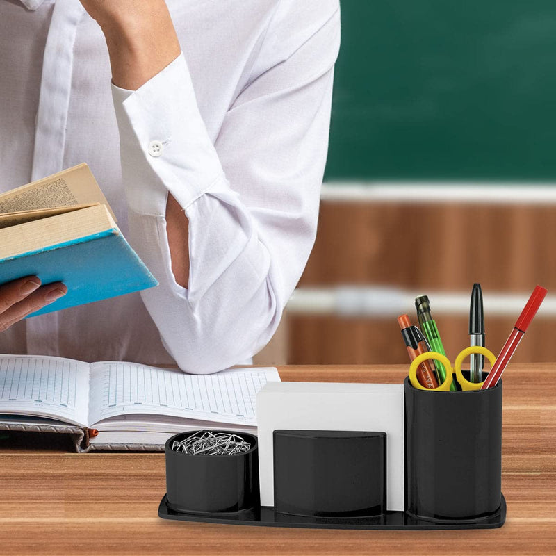 [Australia - AusPower] - Acrimet Millennium Desktop Organizer Holder for Pen, Pencil, Clip, Paper and Desk Accessories (Plastic) (Paper Included) (Black Color) 