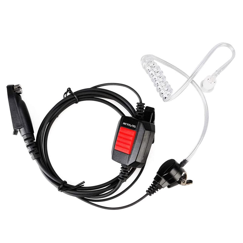 [Australia - AusPower] - Retevis IP66 Waterproof Walkie Talkie Earpiece with Mic, Compatible with Retevis RT29 RT47 RT47V RT48 RT82 RT83 RT87 Ailunce HD1 Walkie Talkies, Acoustic Tube 2 Way Radio Headset with Big PTT(1 Pack) 