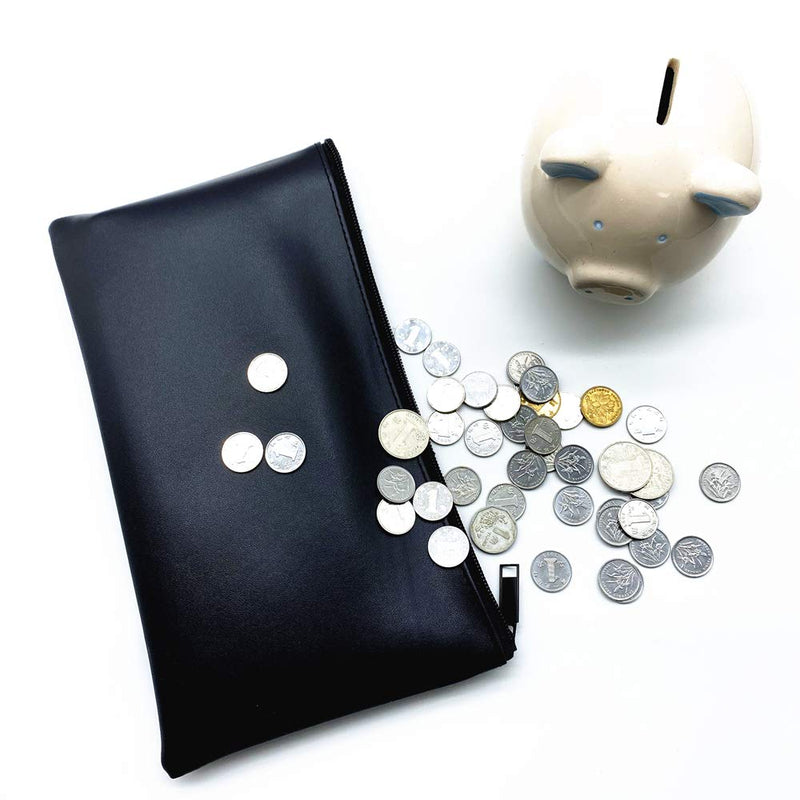 [Australia - AusPower] - FITULABO Security Bank Deposit Money Bag with Zipper (4 Pack), 4 Colors Durable Leatherette Cash Coin Check Wallet Pouch for Business, School, Home and Personal Use (11 x 6 inch) 