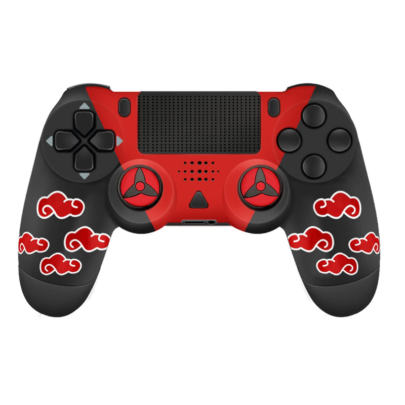 [Australia - AusPower] - Controller PS-4 Wireless Compatible with PS-4/Slim/Pro, FTFVaska P4 Controller Gaming Gamepad with Charging Cable, Dual Vibration PS4 Remote Game Joystick Controller (Red Cloudy) 