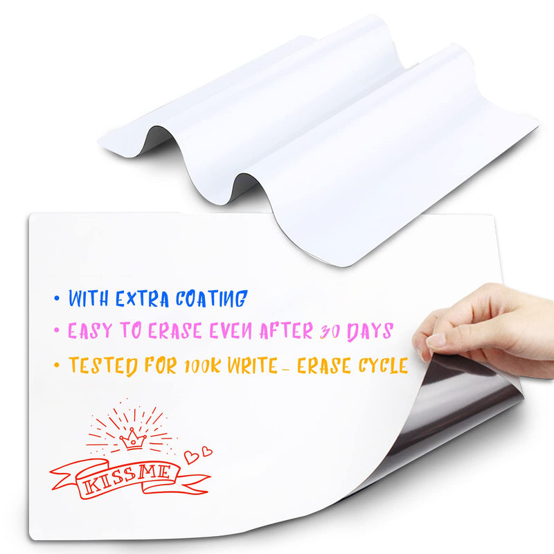 [Australia - AusPower] - Gift2u Dry Erase Whiteboard Self Adhesive for Any Smooth Surface with New Stain Resistant Technology, Magnetic Whiteboard for Fridge Kitchen Home Includes Magnetic Markers and Eraser (8.3" X 11.69") White 8.3" X 11.69" 