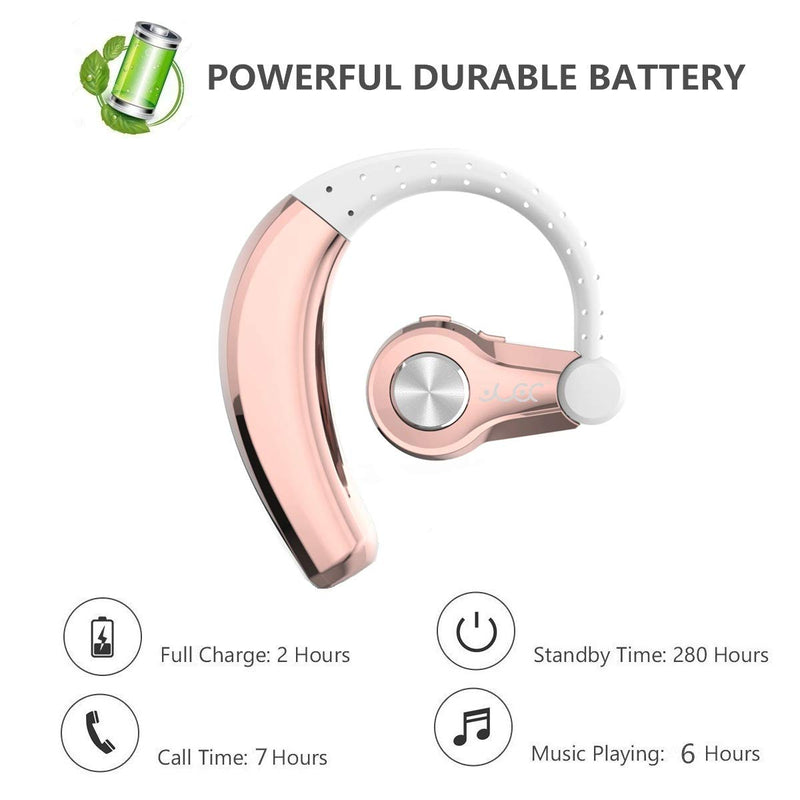 [Australia - AusPower] - PONYBRO Wireless Headset with Mic,Unmatched Comfy Wireless Earbud w/ 8 Hrs, HiFi Sound Cell Phone Earpiece Hands Free Headphone Compatible with Android/iPhone/Smartphones/Laptop, Rose Gold 