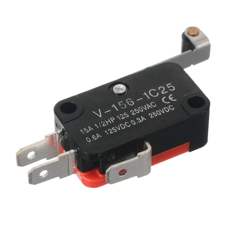 [Australia - AusPower] - HiLetgo 10pcs V-156-1C25 Lead Limit Switch SPDT Switch Silver Base Contact Roller Swing 