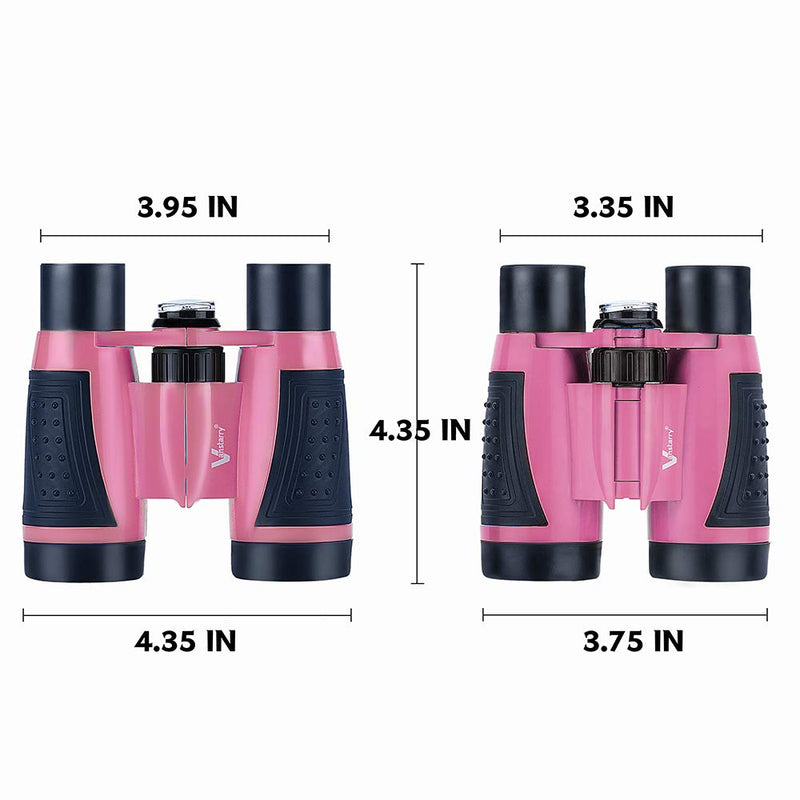[Australia - AusPower] - Vanstarry Compact Binoculars for Kids Bird Watching Hiking Camping Fishing Accessories Gear Essentials Best Toy Gifts for Boys Girls Children Toddler Waterproof 5X30 Optical Lens Including Compass Pink 