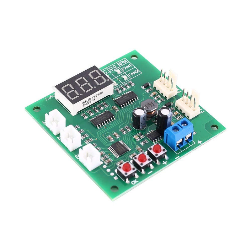 [Australia - AusPower] - Driver Module, DC 12V 24V 48V 2 Channel PWM 4-Wire Fan Temperature Controller Speed Governor Display Module for PC Fan/Alarm 