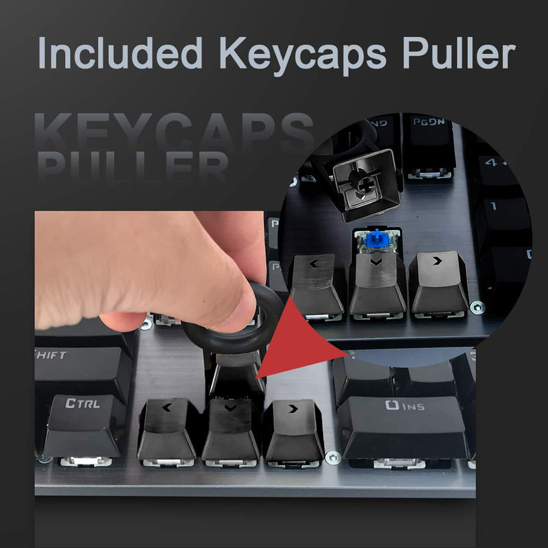 [Australia - AusPower] - Fitlink Stainless Steel Metal Keycaps with Key Puller for Mechanical Keyboard Cherry Mx Switch(Direction Keys,Black) Black 