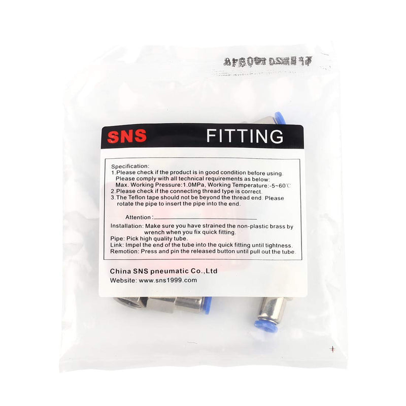 [Australia - AusPower] - SNS SPCF1/4-N02 1/4"Tube OD x 1/4 NPT Female Straight Nickel Plated Brass Push to Connect Pneumatic Tube Fittings(10 PCS) SPCF 
