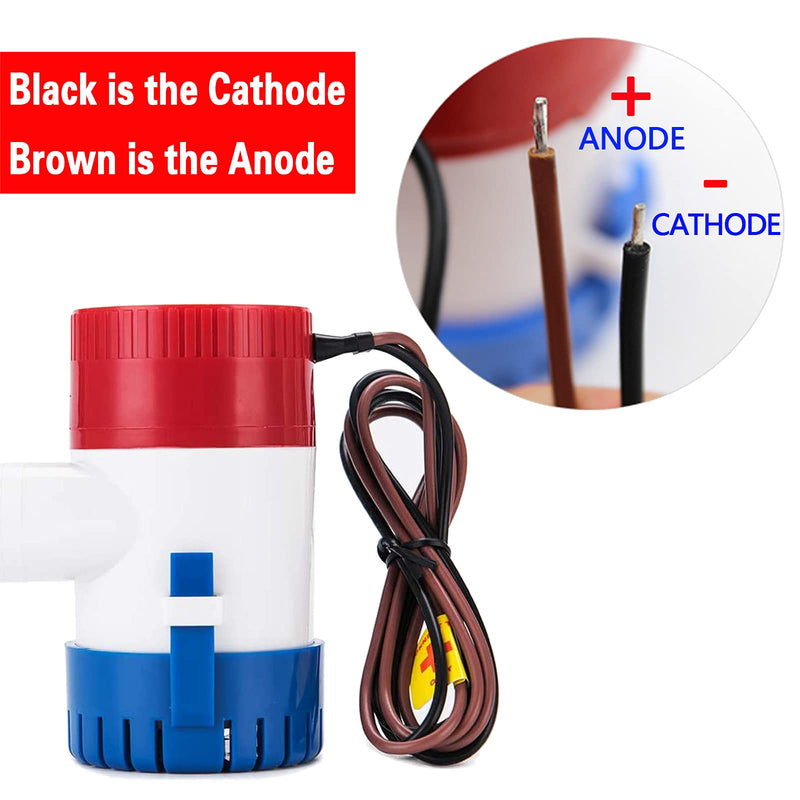 [Australia - AusPower] - Jamgoer Marine DC Submersible Boat Bilge Water Pump 750 GPH 12V Cruise Ship Yacht Drainage Pump 3/4 inch Hose Outlet for RV Caravan Marine Yacht… 